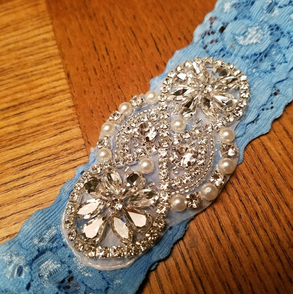 David's Bridal: Blue Garter Belt
